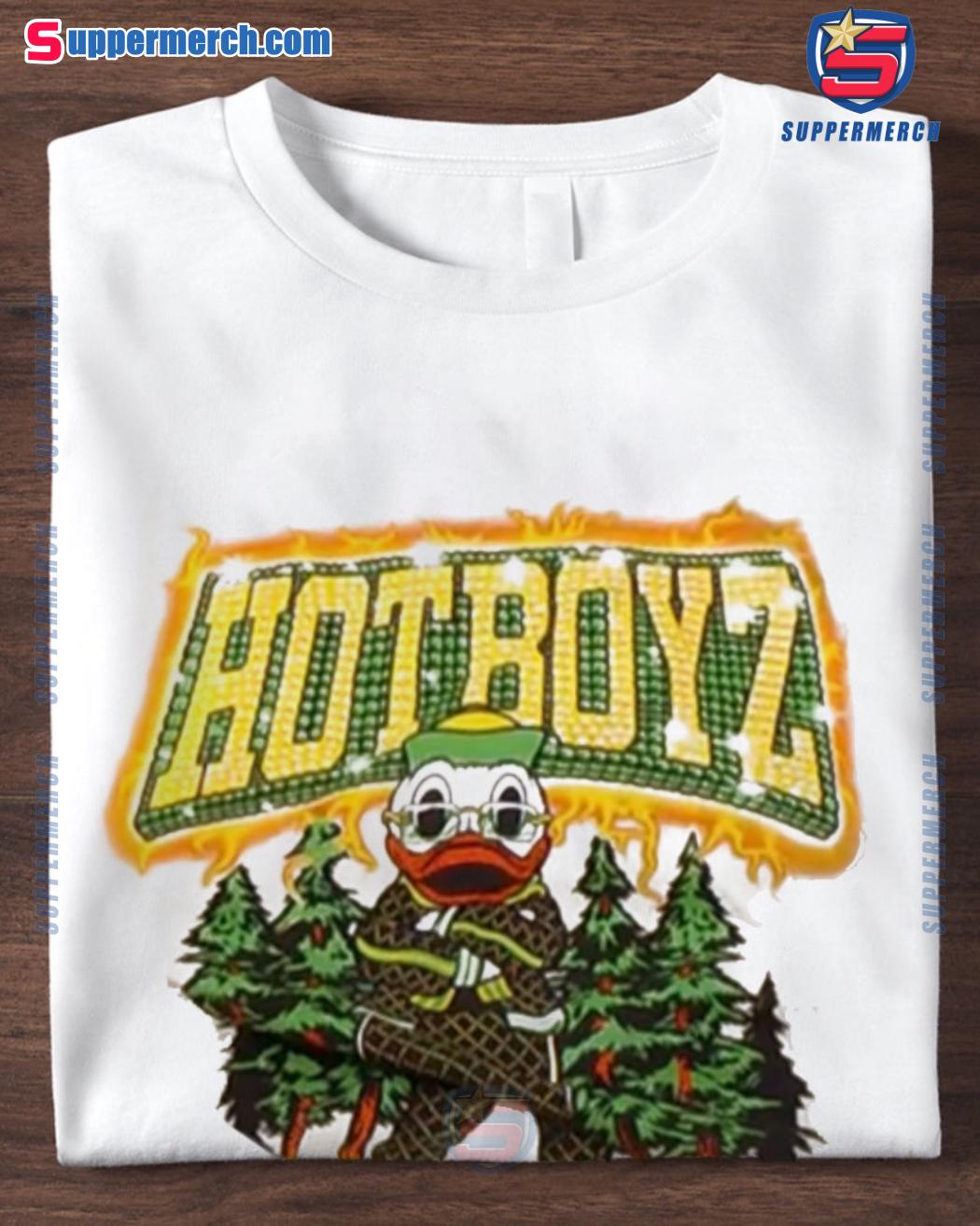 Oregon Ducks Hotboyz Pine Trees Christmas T-shirt mDjzMGY