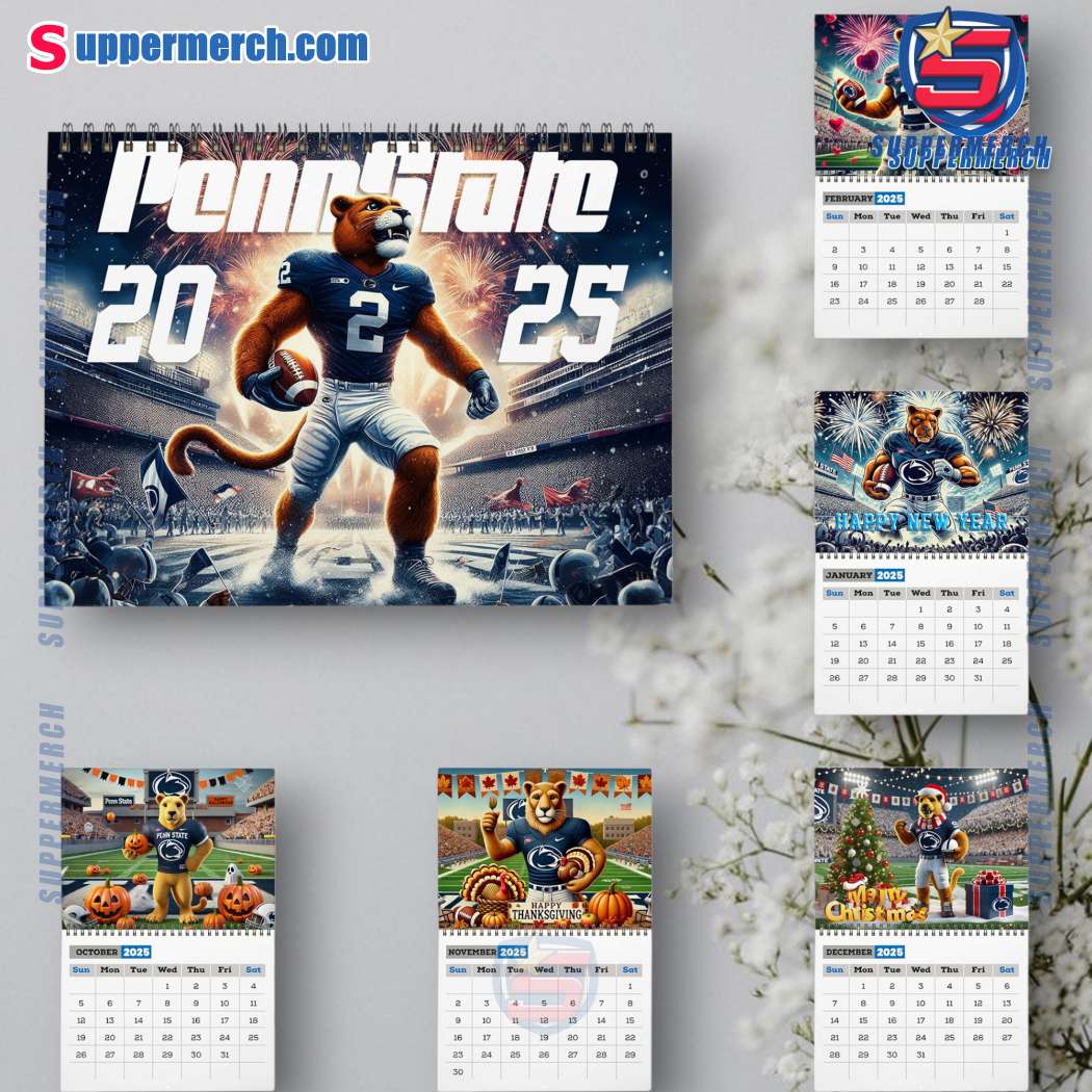 Penn State Nittany Lions Wall Hanging Calendar 2025 af0SUCA