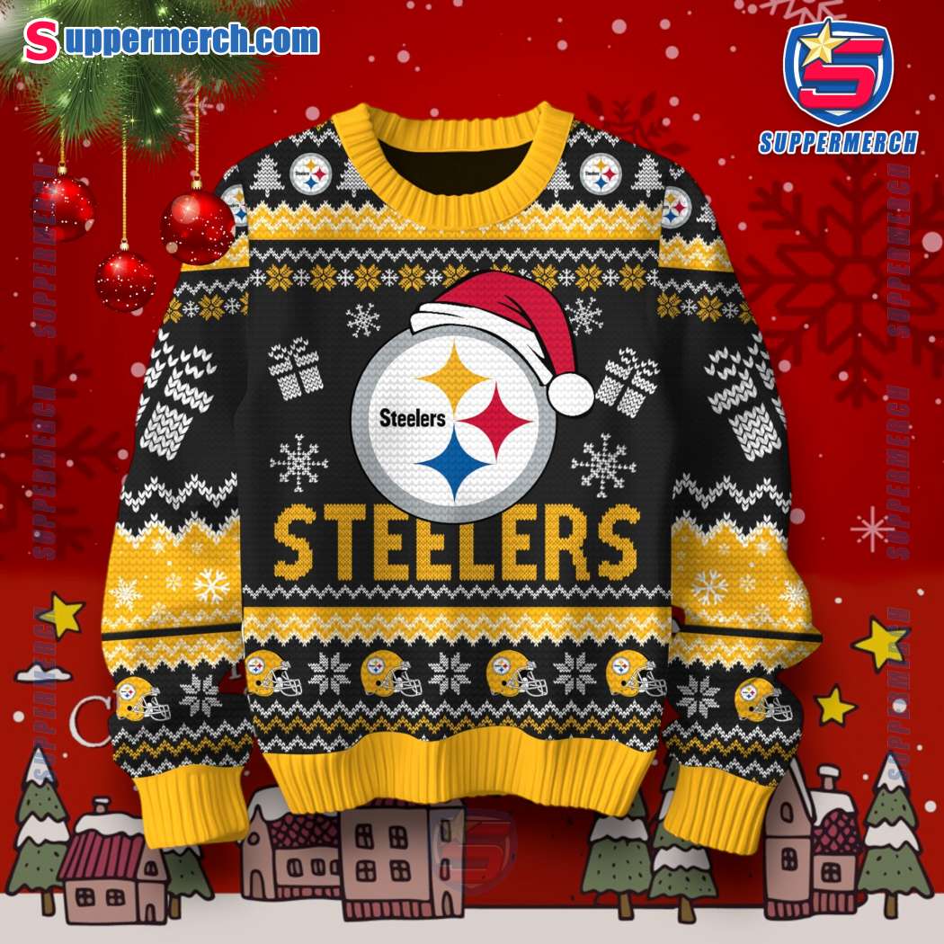 Pittsburgh Steelers Merry And Bright Ugly Christmas Sweater-a fuDCy9A