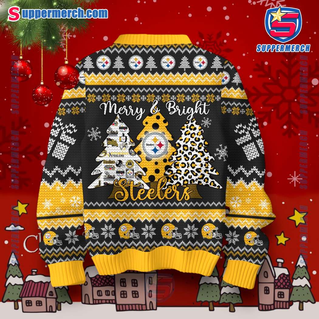 Pittsburgh Steelers Merry And Bright Ugly Christmas Sweater-b R8GZdcr