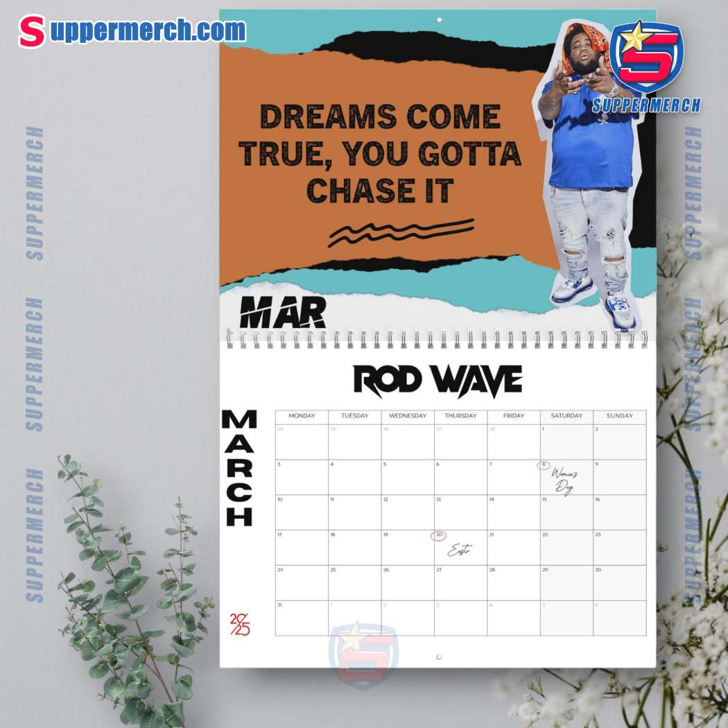 Rod Wave Wall Hanging Calendar 2025-x 16h8Oio