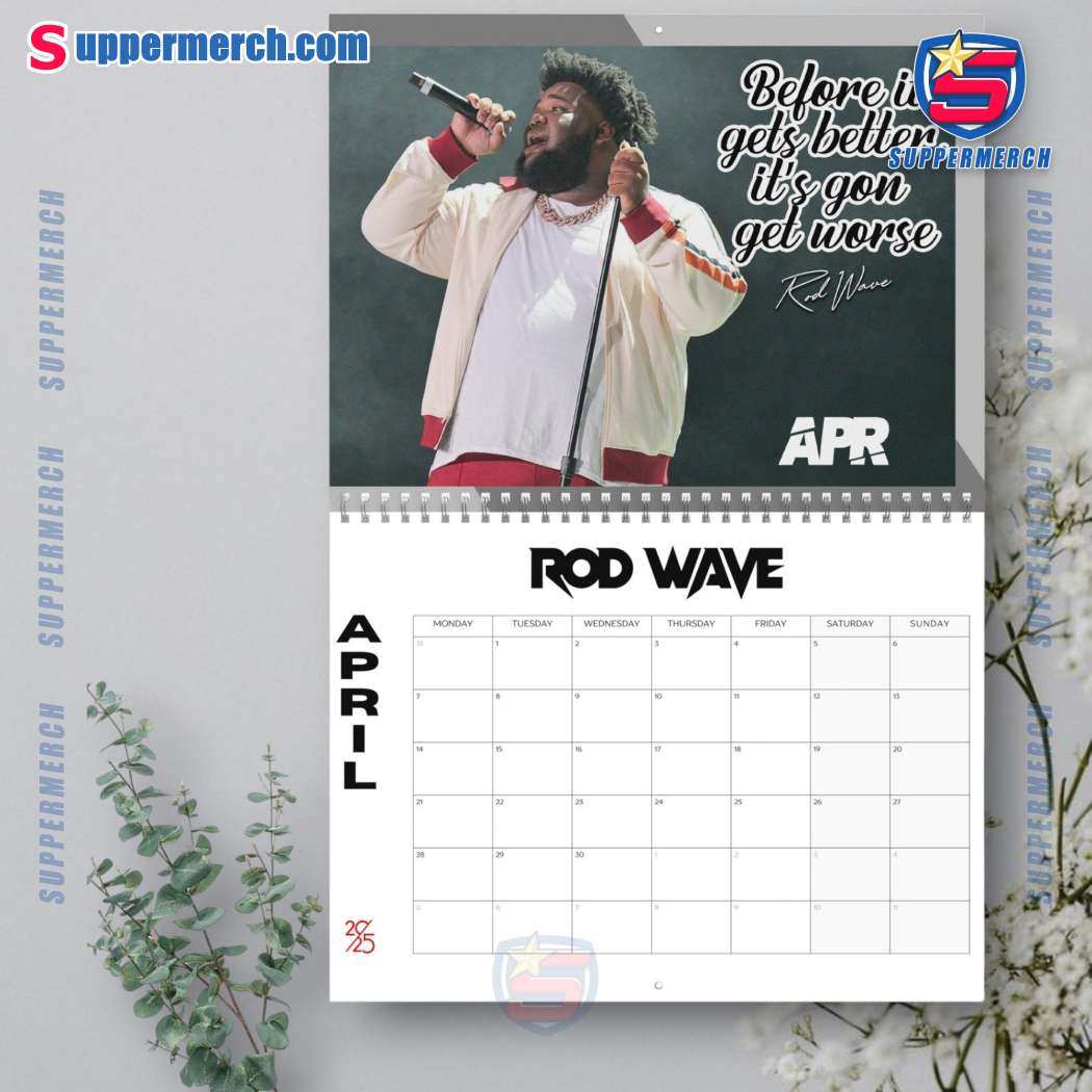 Rod Wave Wall Hanging Calendar 2025-z 2E4Vgua