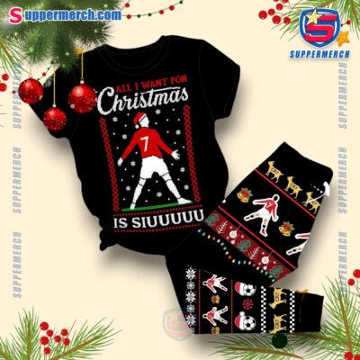 Ronaldo All I Want For Christmas Is Siuuuuu Pajamas Set hZvldbF