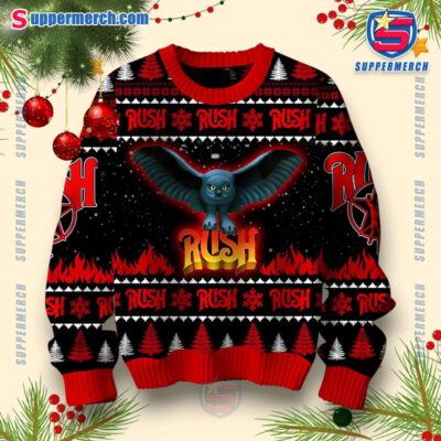 Rush Fly By Night Fire Ugly Christmas Sweater-a 2tfgvoC