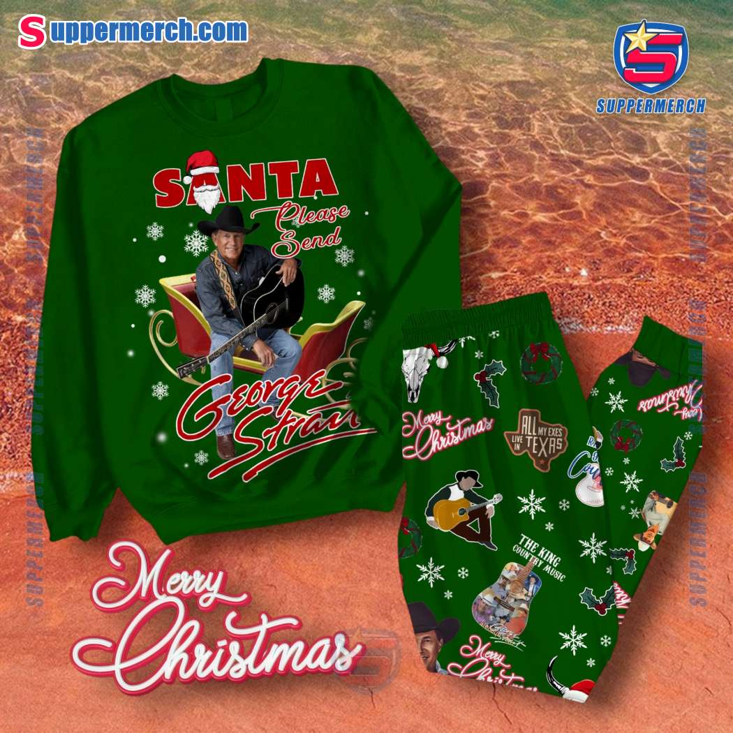 Santa Please Send George Strait Pajamas Set XpZJvM6
