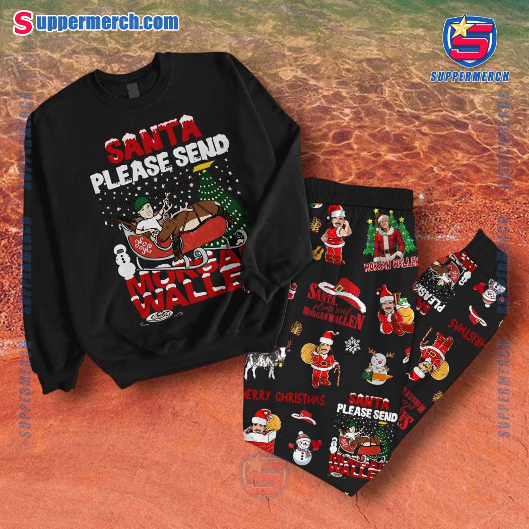Santa Please Send Morgan Wallen Pajamas Set bHJyzgw