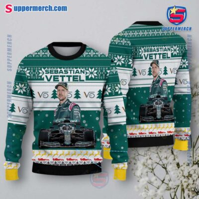 Sebastian Vettel Racing Driver Ugly Christmas Sweater L8s2Gnt