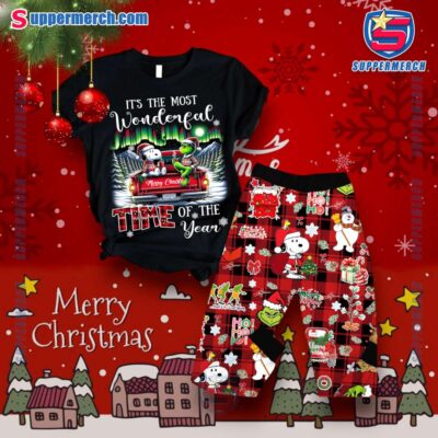 Snoopy It's The Most Wonderful Time Of The Year Aurora Christmas Pajamas Set 4JDnl2C