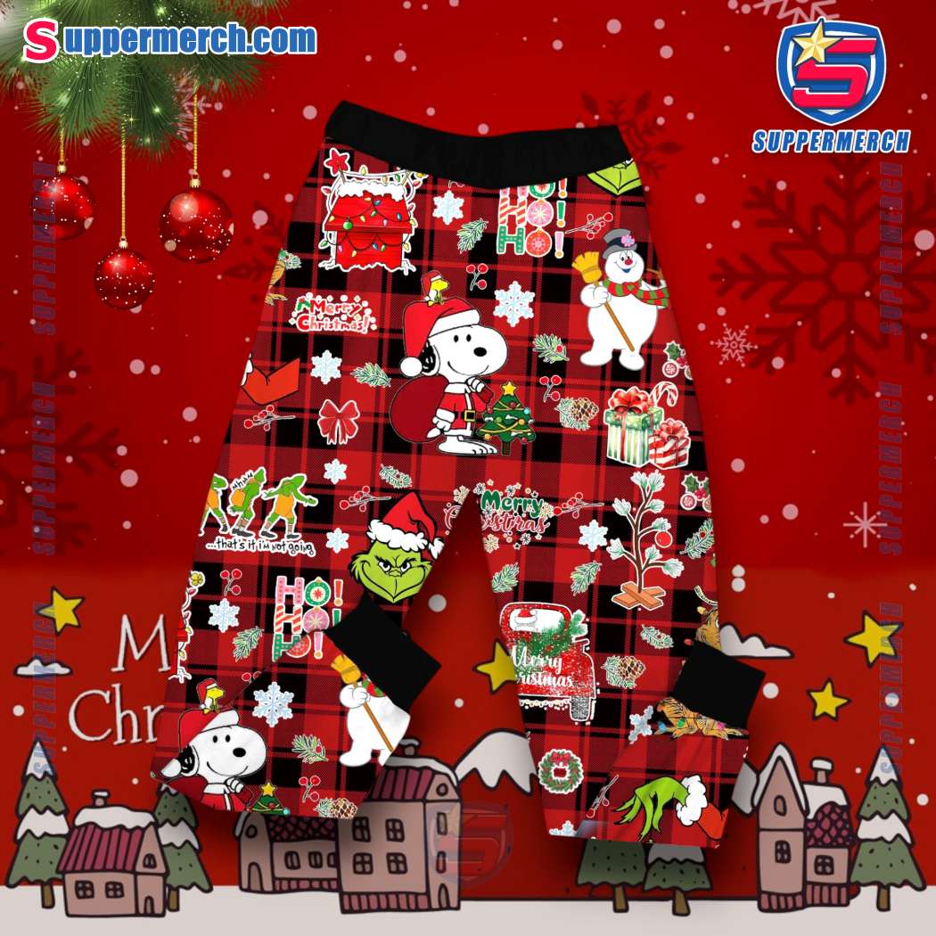 Snoopy It's The Most Wonderful Time Of The Year Aurora Christmas Pajamas Set-b xQt0g19