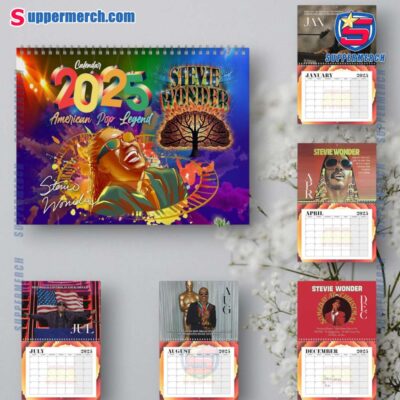 Stevie Wonder American Pop Legend Wall Hanging Calendar 2025 WOQLJIa