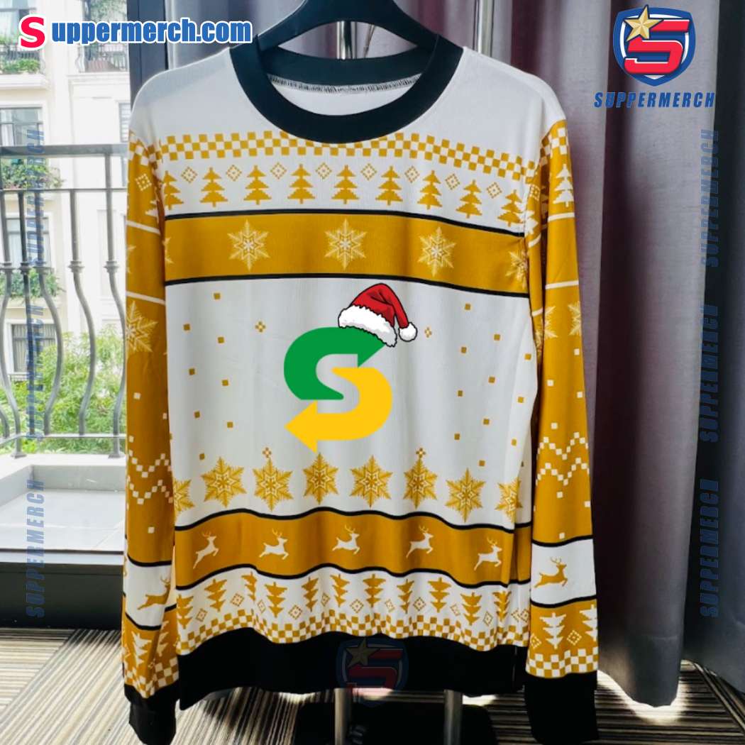 Subway Santa Hat Logo Christmas Sweater-a IqYs6jw