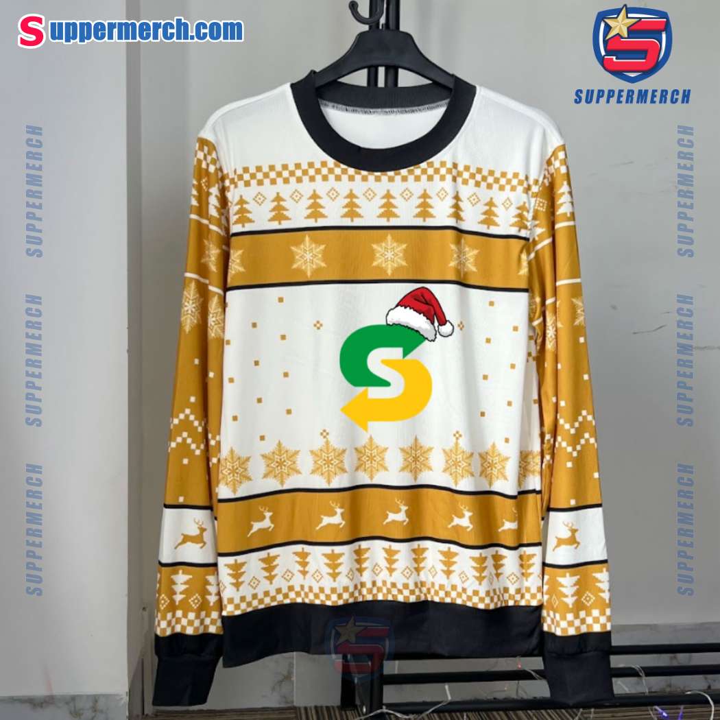Subway Santa Hat Logo Christmas Sweater-b zP5SghB