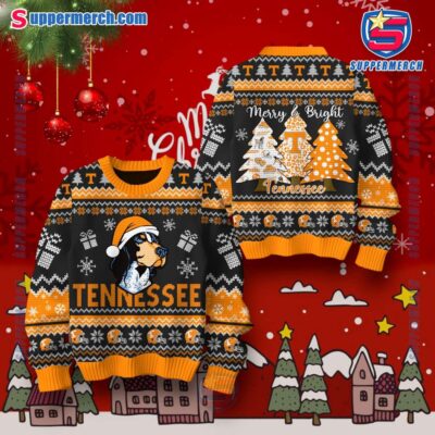 Tennessee Volunteers Merry And Bright Ugly Christmas Sweater yKM3oan