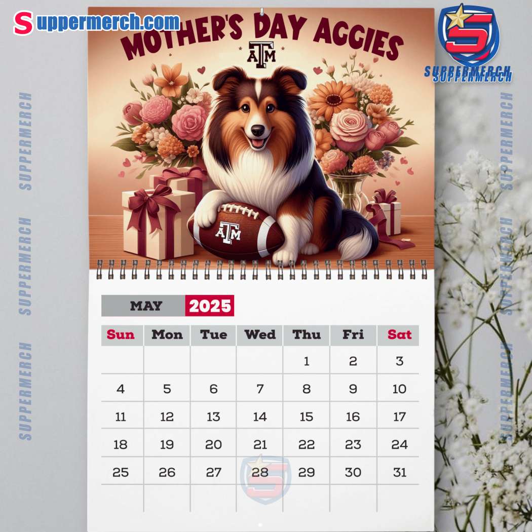 Texas A&M Aggies Wall Hanging Calendar 2025-z GN75fMe