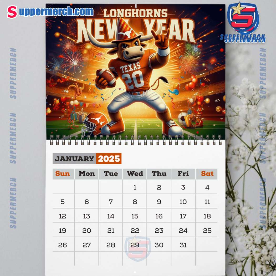 Texas Longhorns Wall Hanging Calendar 2025-b 1Zz32EW