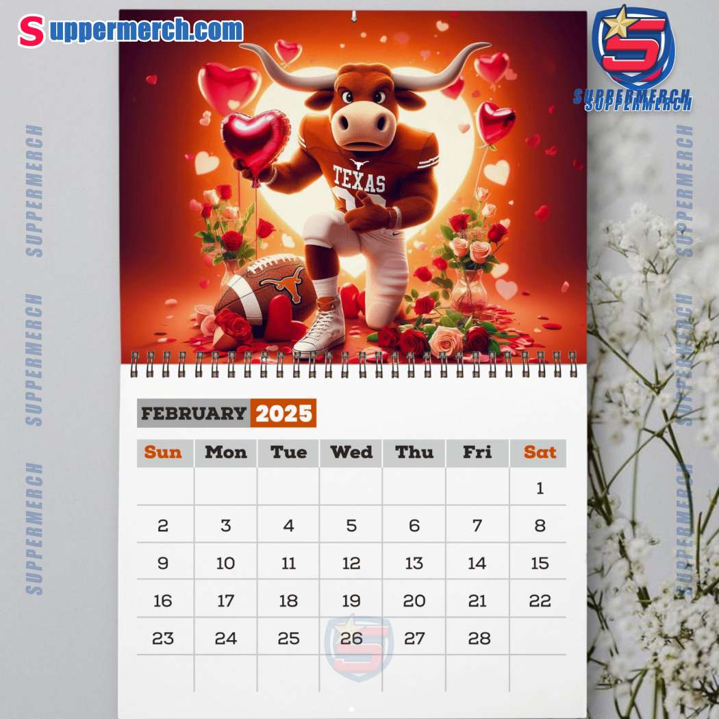 Texas Longhorns Wall Hanging Calendar 2025-c QuayMOV