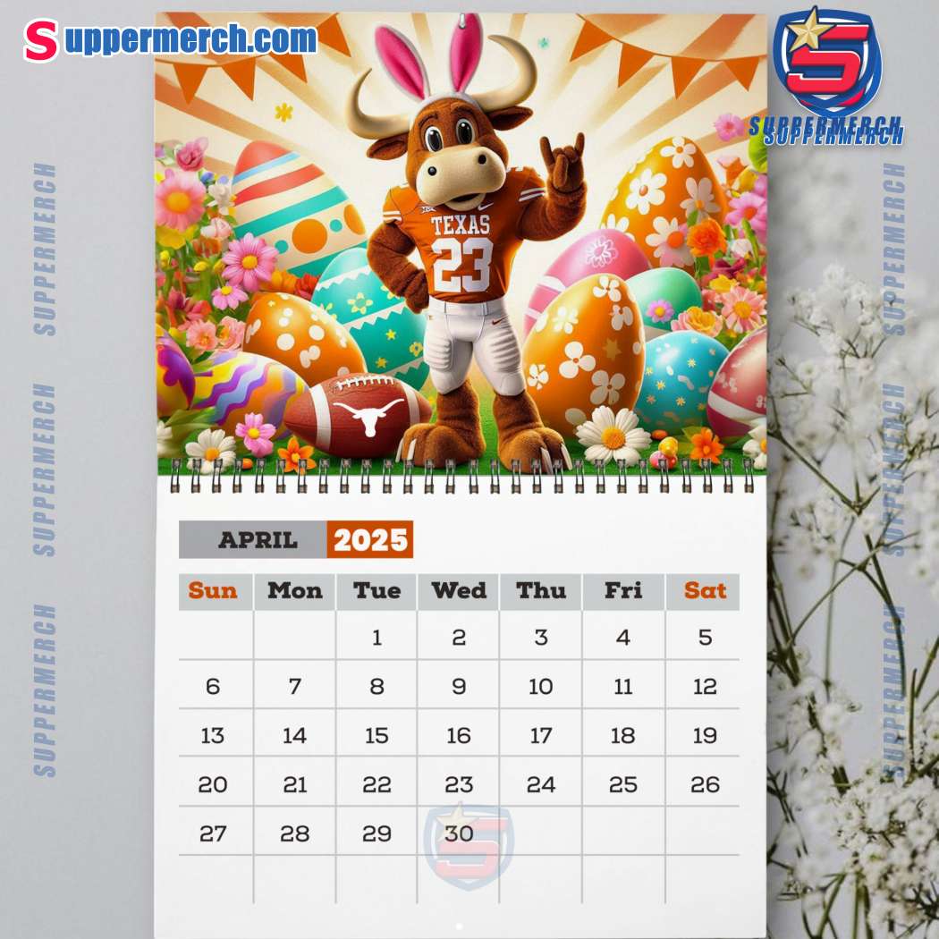 Texas Longhorns Wall Hanging Calendar 2025-y zeiMaGC
