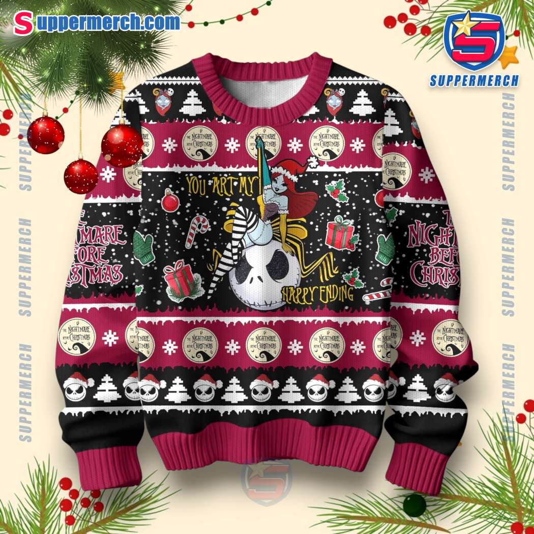 The Nightmare Before Christmas You Are My Happy Ending Ugly Christmas Sweater-a YG6R13U