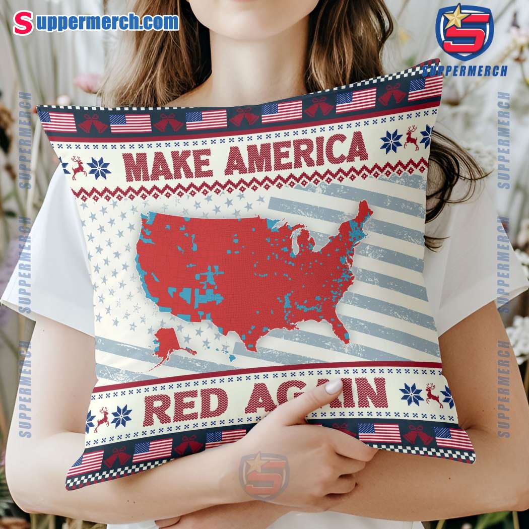 Trump Make America Red Again Election Map 2024 Christmas Pillowcase-a la1DWzt