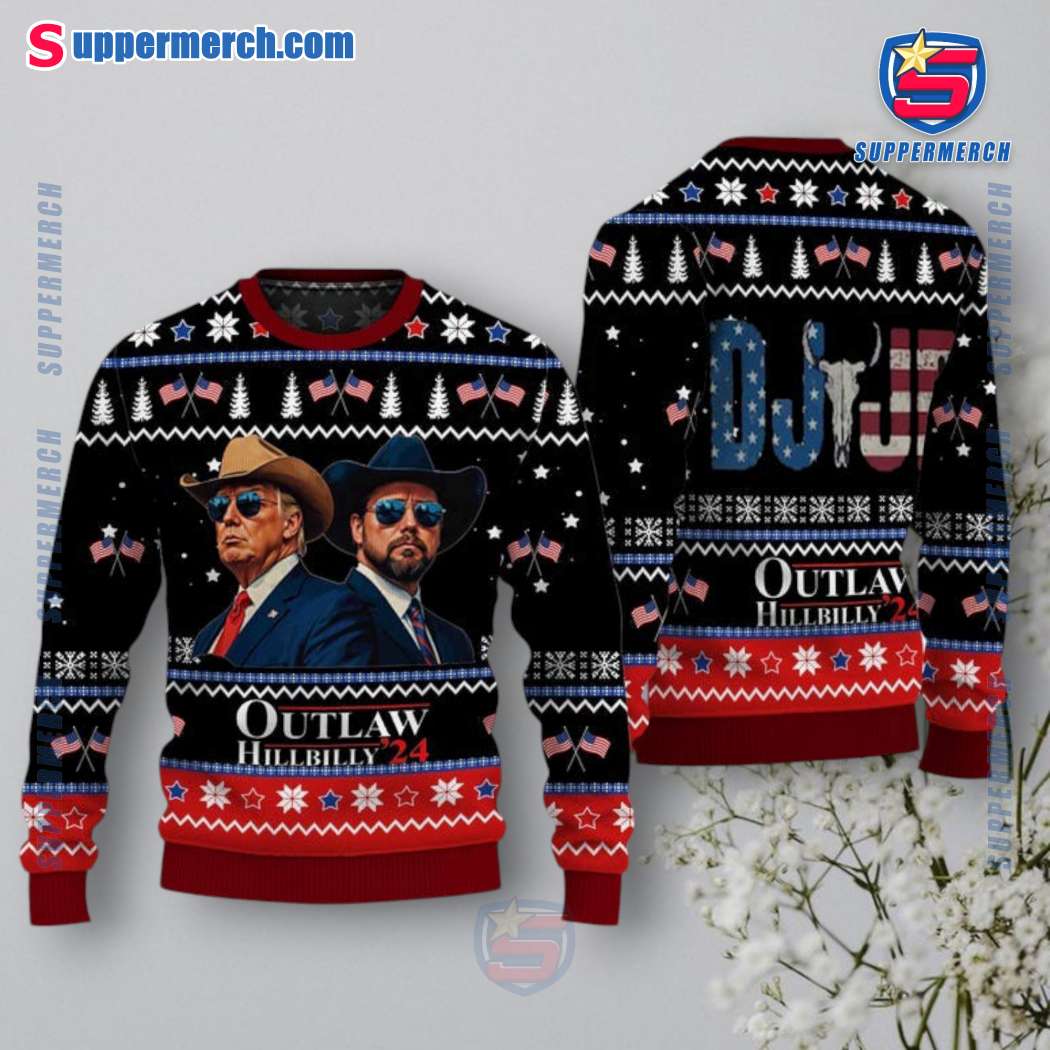 Trump Vance Outlaw Hillbilly '24 Ugly Christmas Sweater fRoahjz