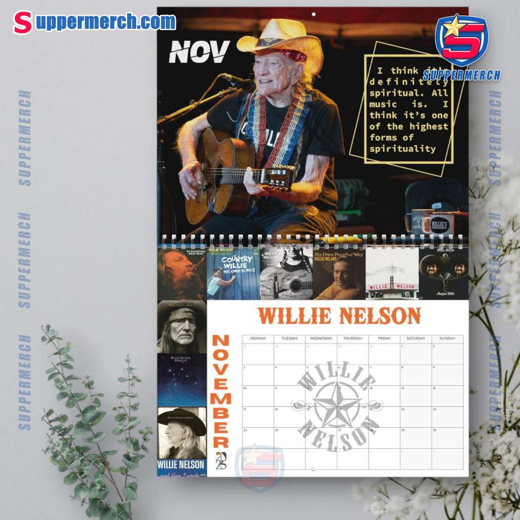 Willie Nelson Wall Hanging Calendar 2025-c IcjQ12F