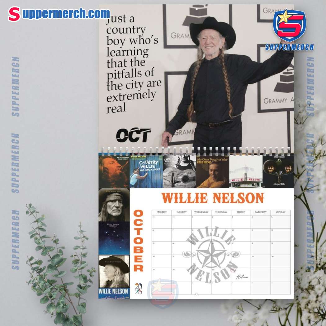 Willie Nelson Wall Hanging Calendar 2025-x bxmZuHG