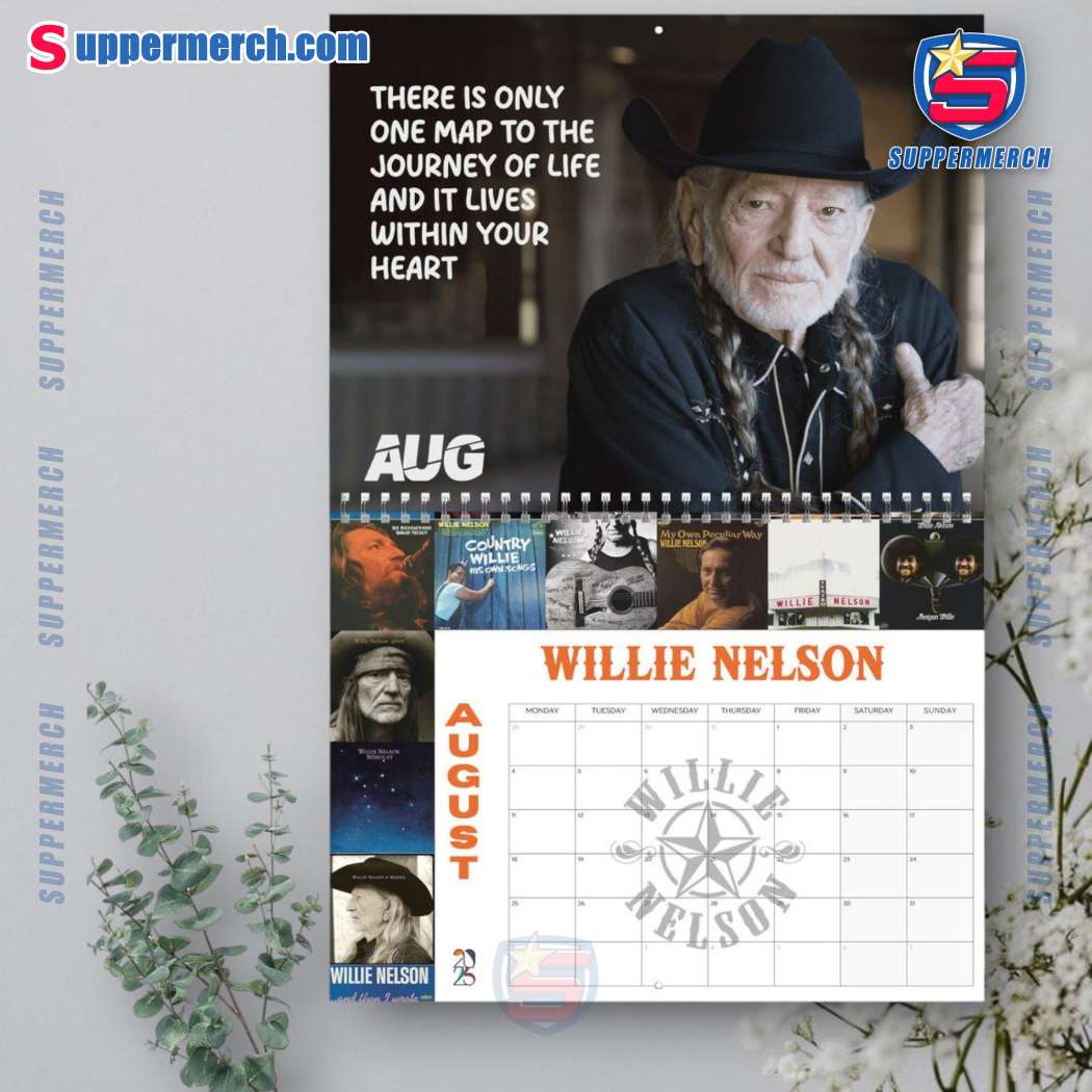 Willie Nelson Wall Hanging Calendar 2025-z yedozB5
