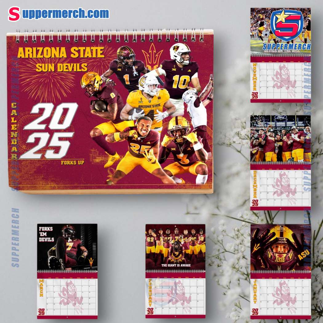 Arizona State Sun Devils Wall Hanging Calendar 2025 oYuNaUb