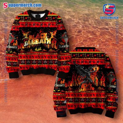 Black Sabbath XIII Ugly Christmas Sweater Qwmu04F