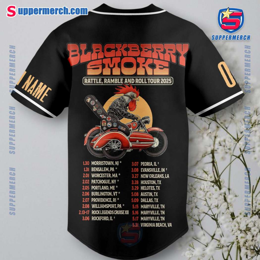 Blackberry Smoke Rattle Ramble And Roll Tour 2025 Personalized Baseball Jersey-b GrMjEem
