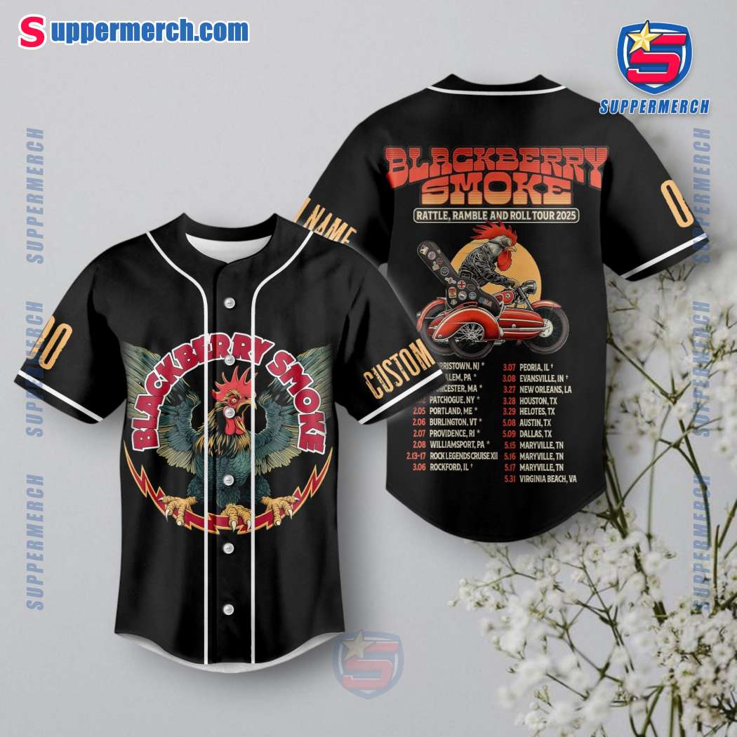 Blackberry Smoke Rattle Ramble And Roll Tour 2025 Personalized Baseball Jersey 5uwBL6m