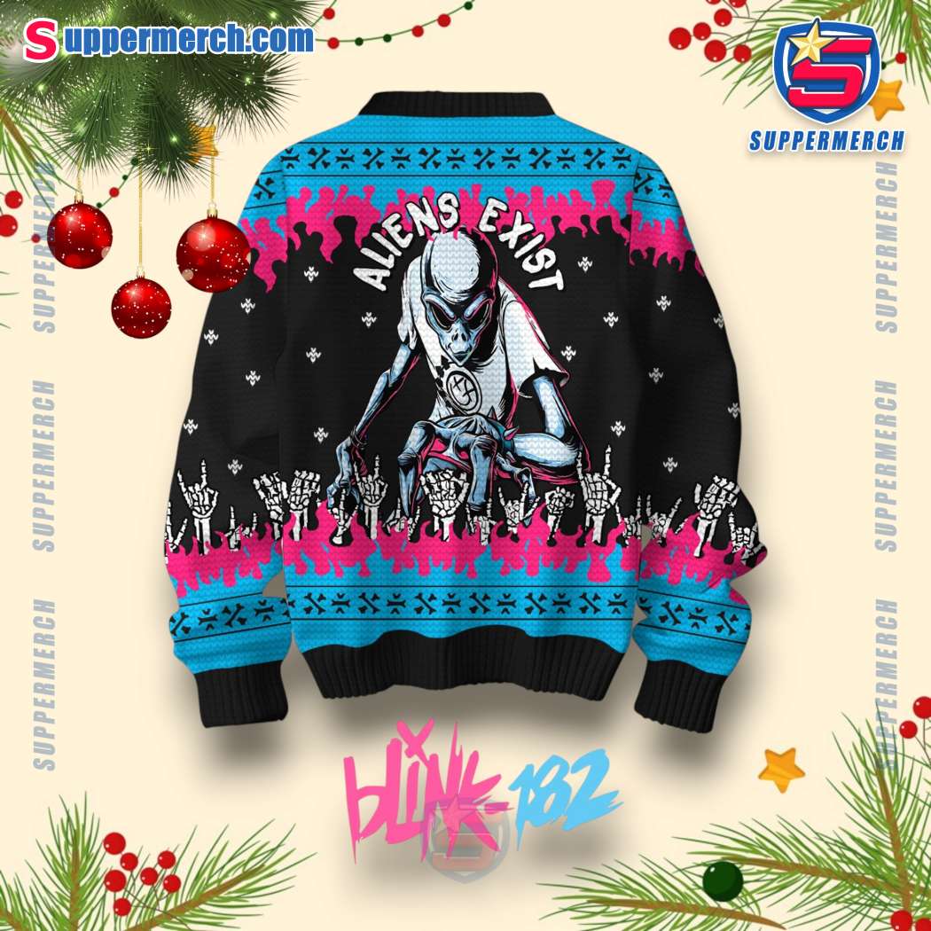 Blink-182 Aliens Exist Christmas Jumper-b wMGea0s