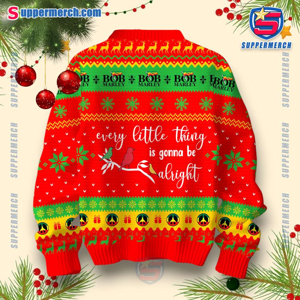 Bob Marley Every Little Thing Is Gonna Be Alright Christmas Jumper-b 264lDU8