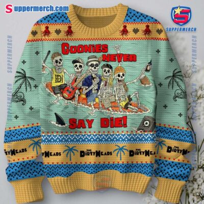 Dirty Heads Goonies Never Say Die Skeleton Surfing Ugly Christmas Sweater-a eSiLRYh