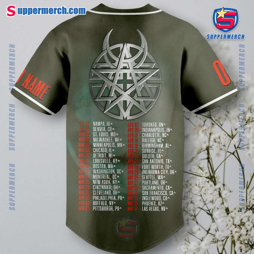 Disturbed The Sickness 25th Anniversary Tour Personalized Baseball Jersey-b wpPaAhM