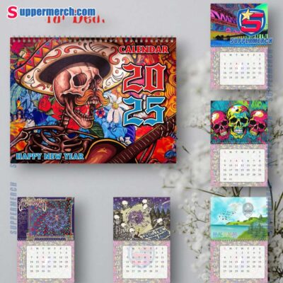 Grateful Dead Happy New Year Wall Hanging Calendar 2025 gucXvrn