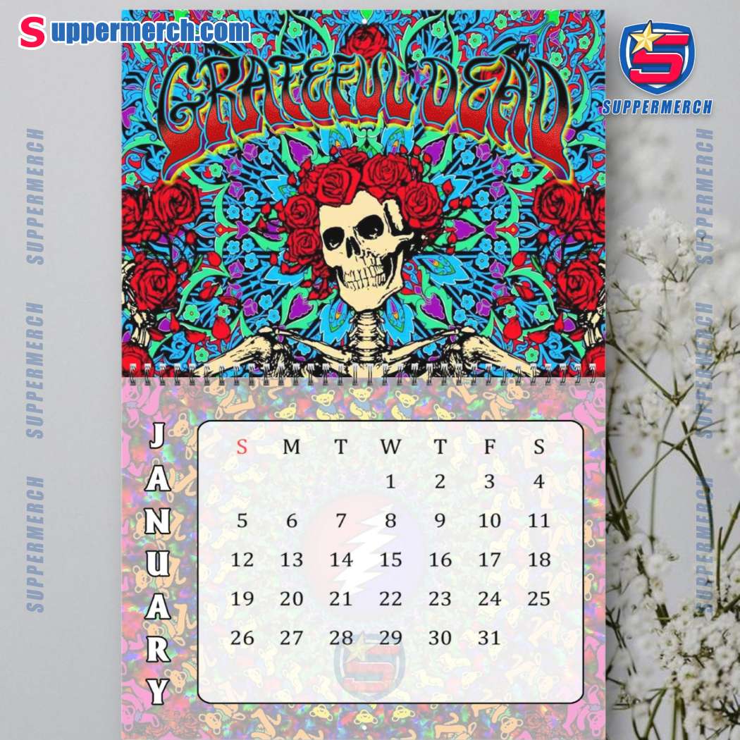 Grateful Dead Happy New Year Wall Hanging Calendar 2025-b XIxZoOe