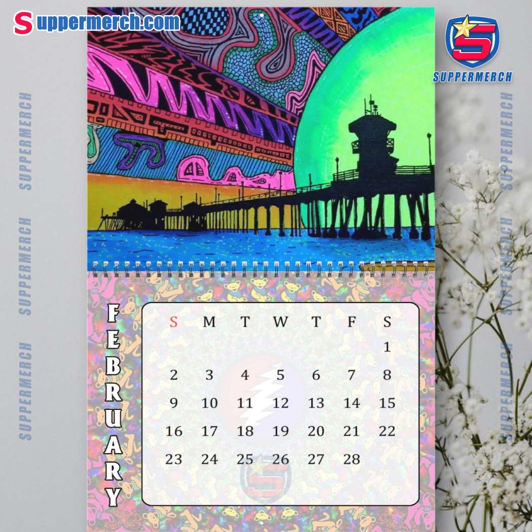 Grateful Dead Happy New Year Wall Hanging Calendar 2025-c IKxfi2s