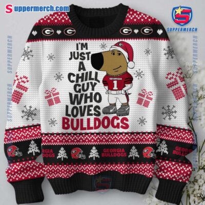 I'm Just A Chill Guy Who Loves Georgia Bulldogs Ugly Christmas Sweater Jumper-a 65C2WUd