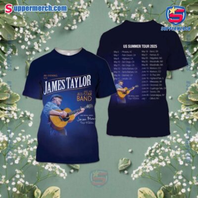 James Taylor Summer Tour 2025 All Over Print Shirt UENqnAY