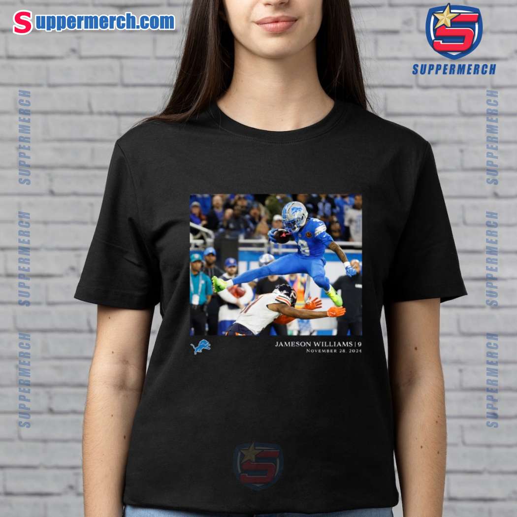 Jameson Williams November 28, 2024 Detroit Lions NFL Flash Features Week 13 T-shirt-a jJQscK7