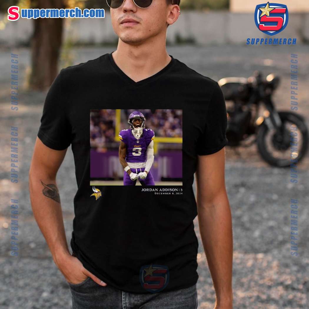 Jordan Addison December 8, 2024 Minnesota Vikings NFL Flash Features Week 14 T-shirt-a N4Ogd2F