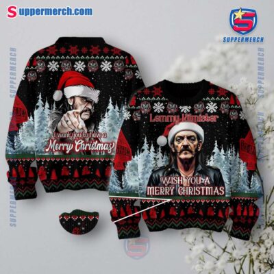 Lemmy Kilmister Wish You A Merry Christmas Ugly Sweater oc0t6PO