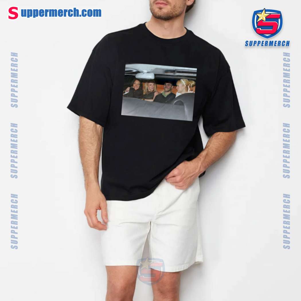 Luigi Mangione In Car With Britney Spears, Lindsay Lohan And Paris Hilton Photo T-shirt-b HAGKUTF