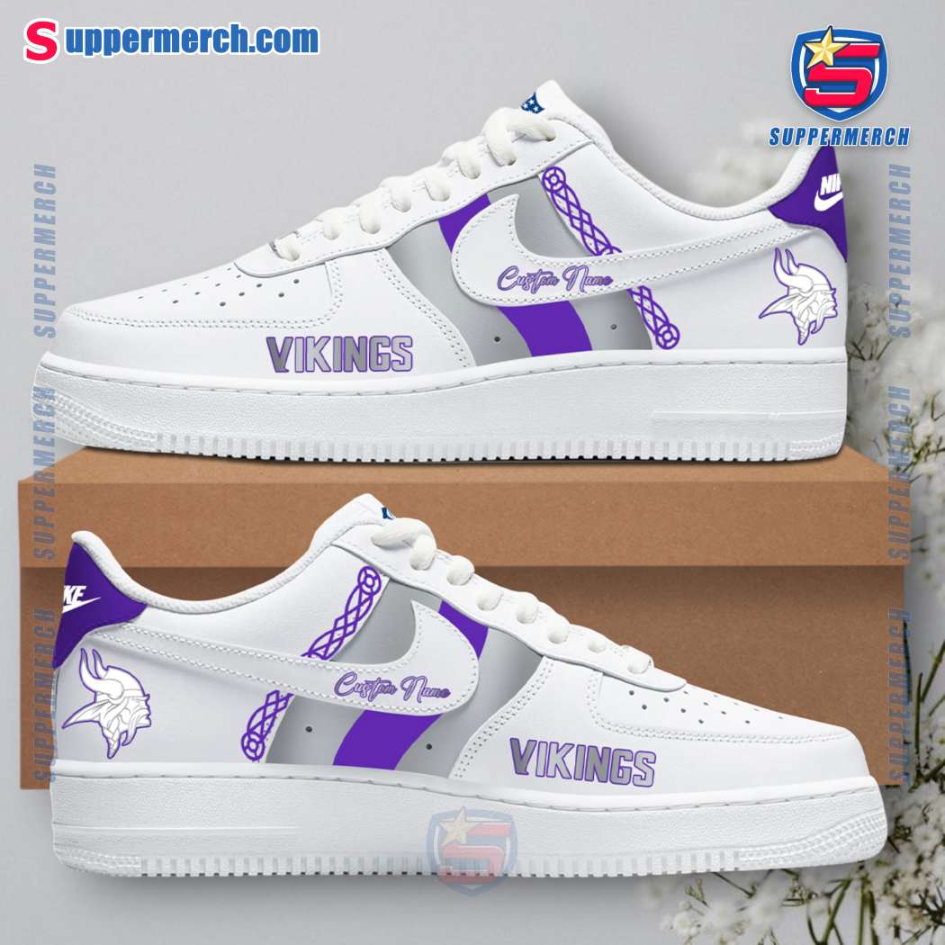 Minnesota Vikings Winter Whiteout Personalized Air Force Shoes 2W5Y4sJ