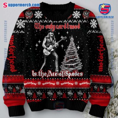 Motorhead The Only Card I Need Is The Ace Of Spades Ugly Christmas Sweater a2MjDCe