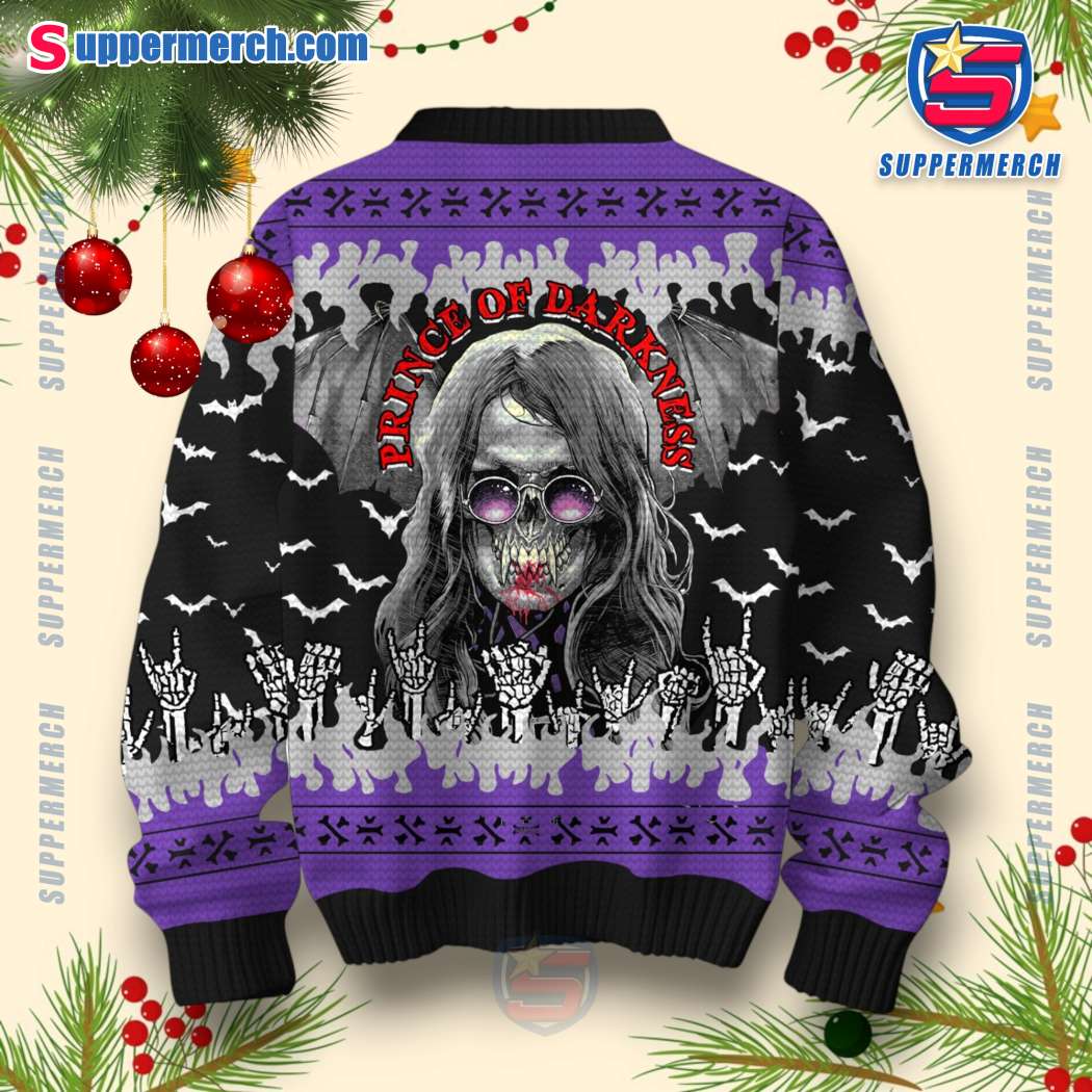 Ozzy Osbourne Prince Of Darkness Christmas Jumper-b WhfR7OH