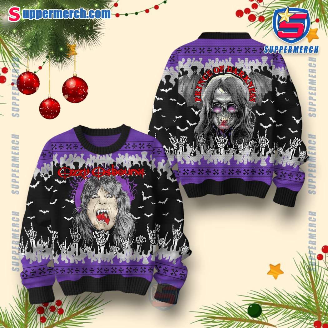 Ozzy Osbourne Prince Of Darkness Christmas Jumper TgS5kqd