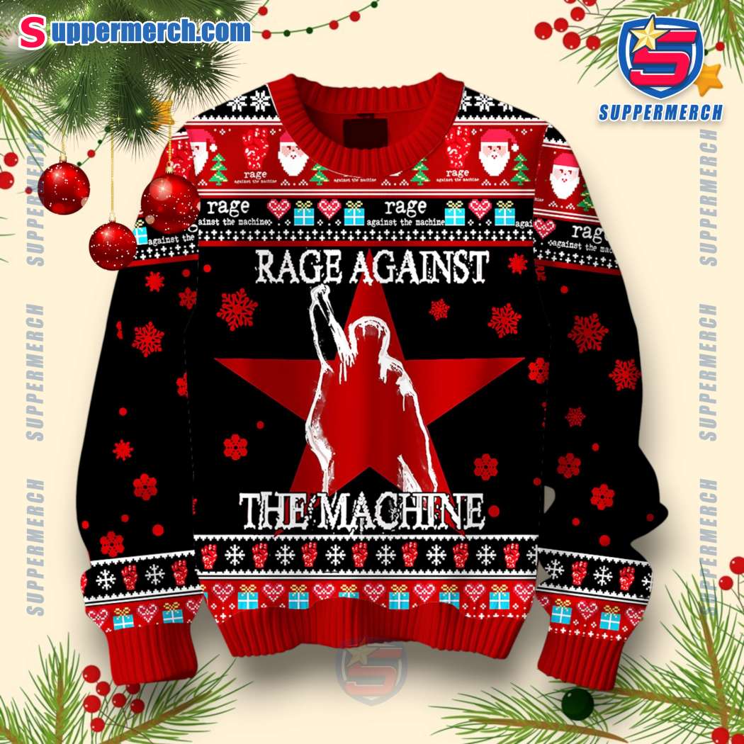 Rage Against The Machine Christmas Jumper-a izqDUl1