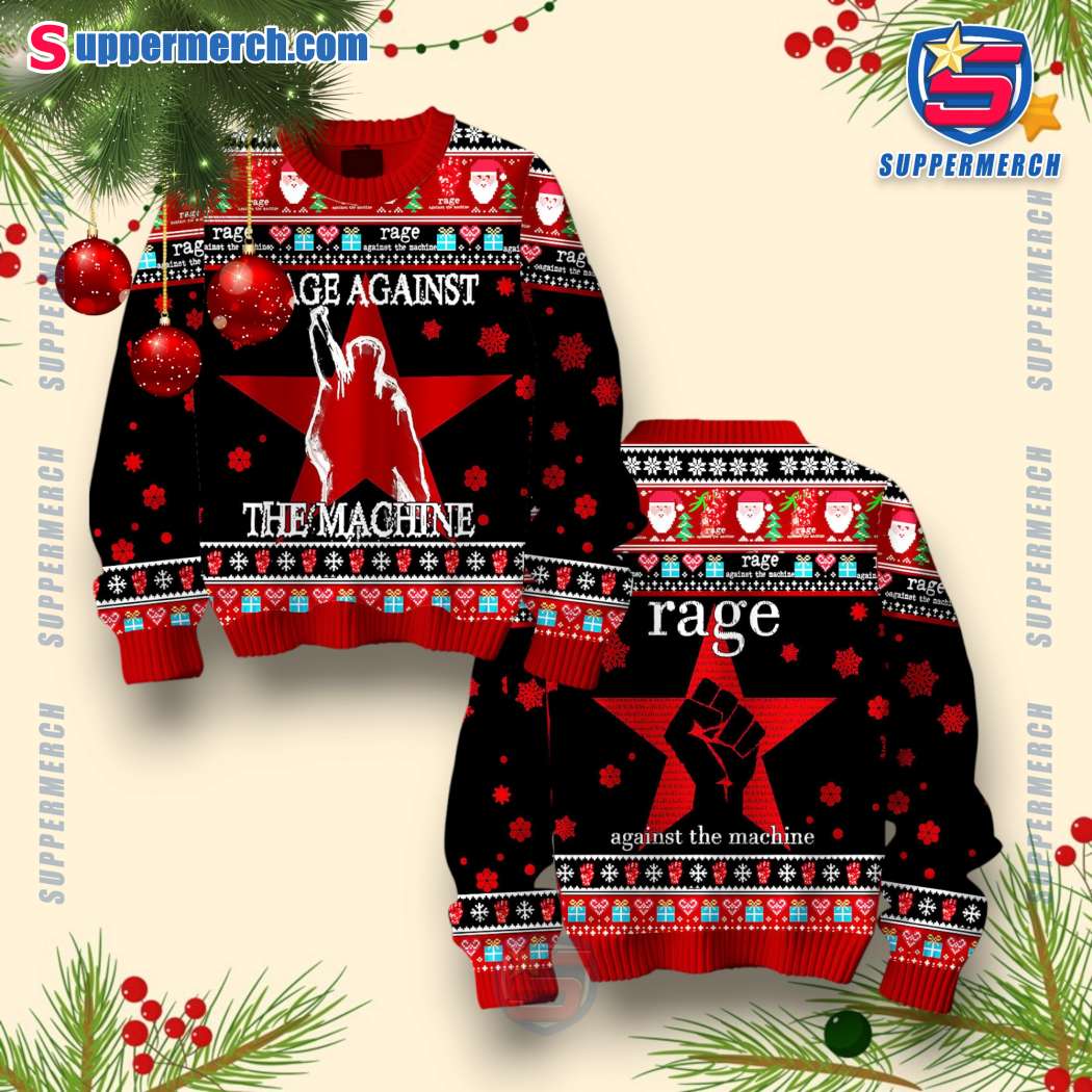Rage Against The Machine Christmas Jumper yCzghsu